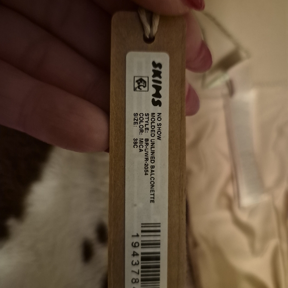 Skims No Show Molded Unlined Balconette Nude Mesh Bra Size 38c - Picture 3 of 3